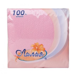 Салфетки бумажные "Лилия " SOFT 100шт Розовый цвет 20шт/100шт
