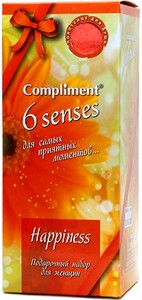 Набор подарочный "Compliment 6 Senses" ПН №961 Happines (гель д/душа + полотенце) 12шт