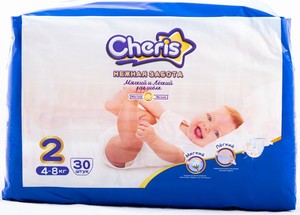 Детские подгузники Cheris 30шт размер S 2 (4-8 кг)